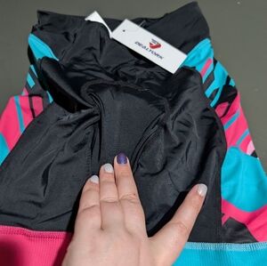 Dealyork Cycling Shorts Size Small NWT Blue/Pink/Black